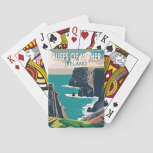 Cliffs of Moher Ireland Travel Art Vintage Poker Cards