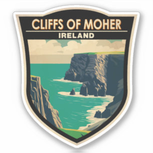 Cliffs of Moher Ireland Travel Art Vintage Sticker