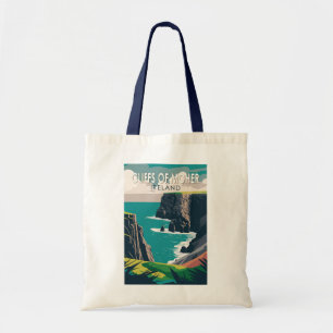 Cliffs of Moher Ireland Travel Art Vintage Tote Bag