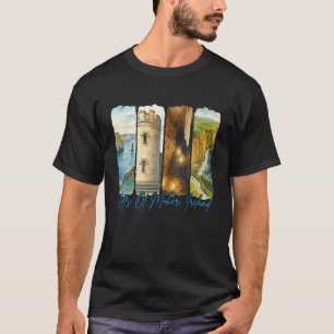 Cliffs of Moher Ireland Traveling Trip Brushstroke T-Shirt