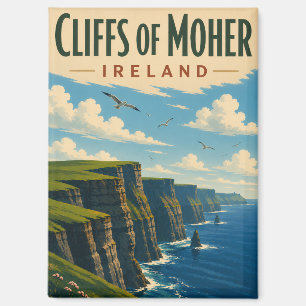 Cliffs of Moher Ireland Vintage Travel Irish Coast Magnet