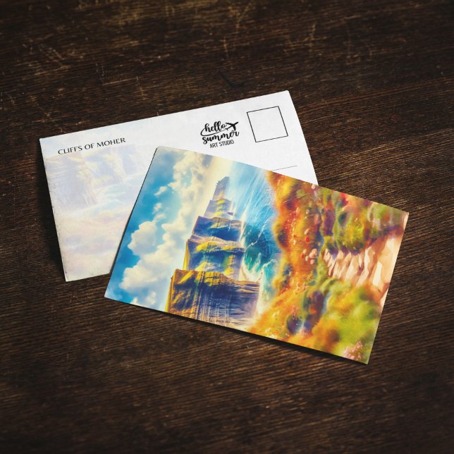 Cliffs of Moher Ireland Watercolor Postcard (Creator Uploaded)