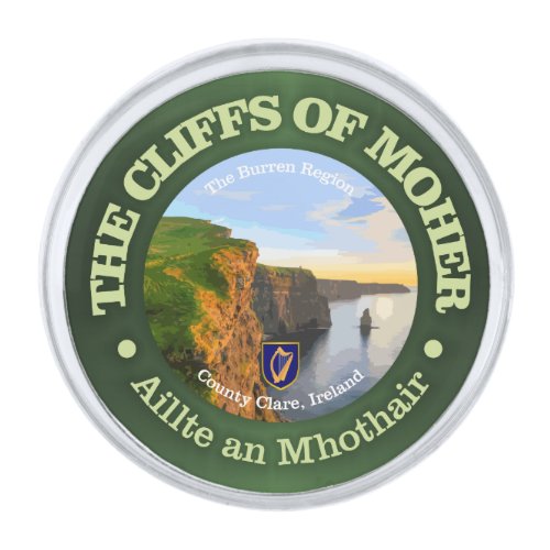 Cliffs of Moher Silver Finish Lapel Pin