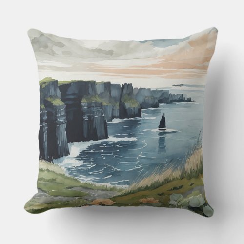 Cliffs of Moher  Throw Pillow