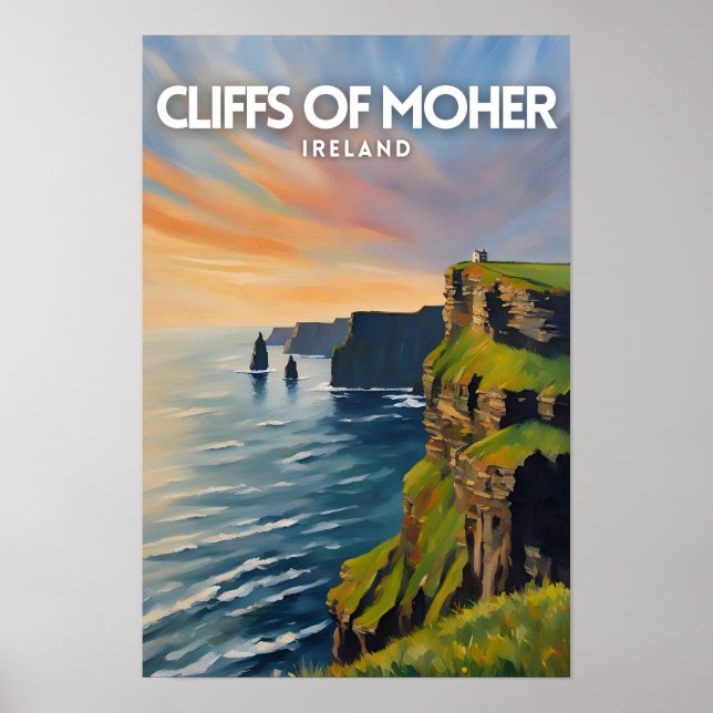 Cliffs of Moher Travel Art Poster (Front)