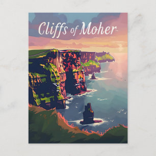 Cliffs of Moher vintage Postcard