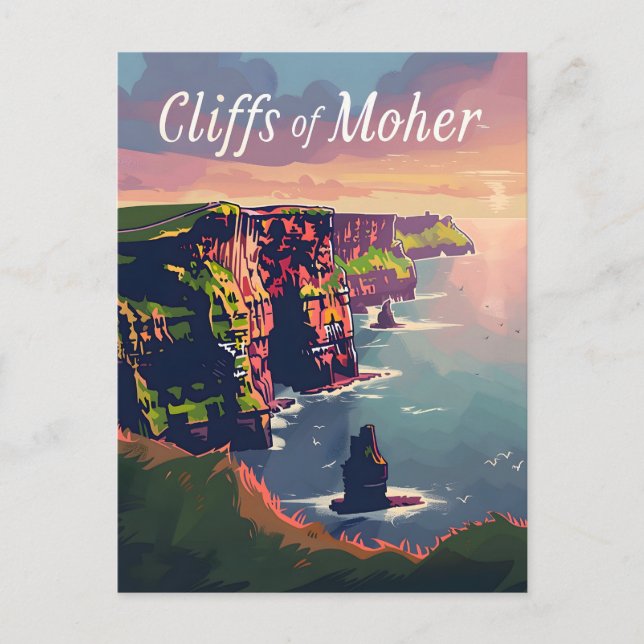 Cliffs of Moher vintage  Postcard (Front)