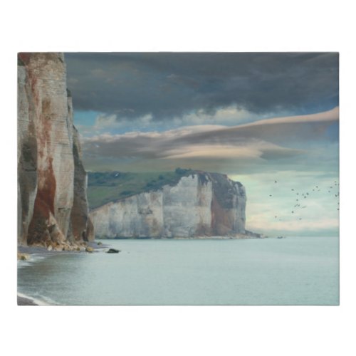 Cliffs of Normandy Seascape Faux Canvas Print