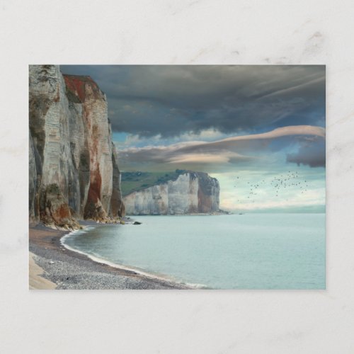 Cliffs of Normandy Seascape Postcard