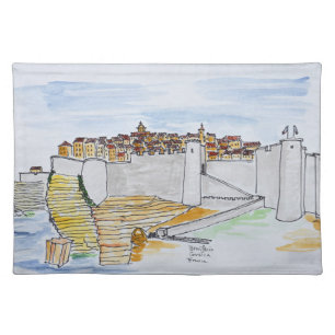 Cliffside City of Bonifacio Corsica, France Placemat
