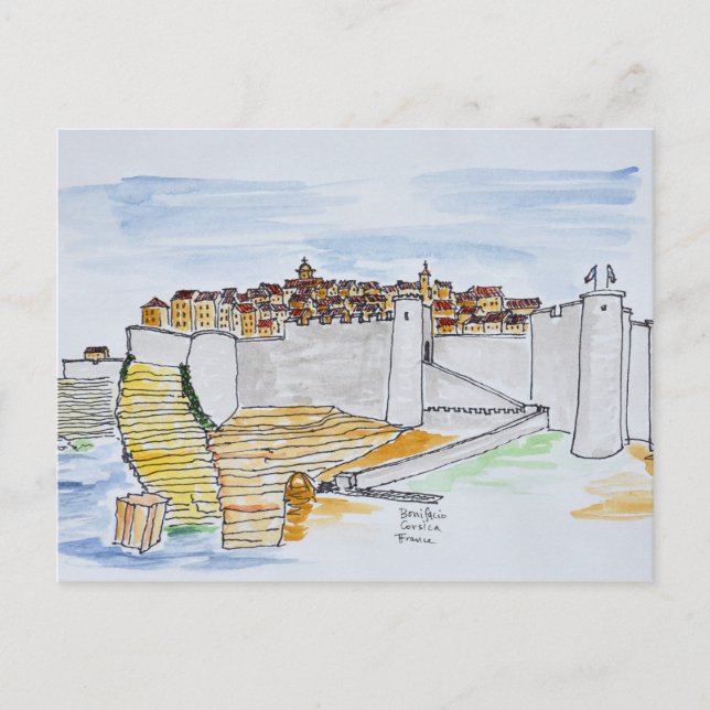 Cliffside City of Bonifacio | Corsica, France Postcard (Front)
