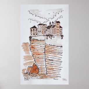 Cliffside city of Bonifacio, Corsica, France Poster