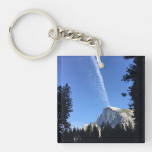 Cliffside Cloud Yosemite Blue Color Photography Keychain