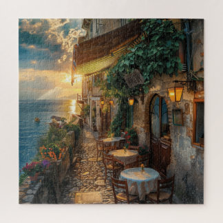 Cliffside Coastal Italy at Dusk Puzzle