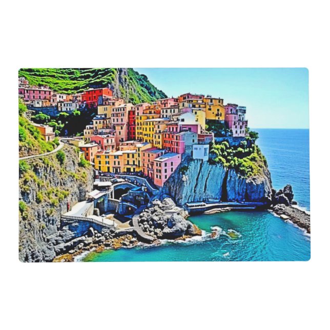 Cliffside Dreams: Manarola’s Colors Placemat (Front)