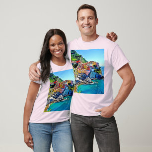 Cliffside Dreams: Manarola’s Colors T-Shirt