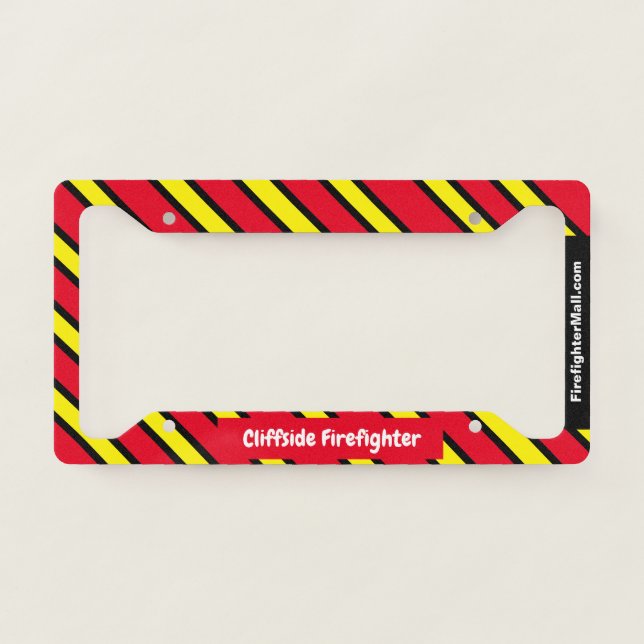 Cliffside Firefighter fun License Plate Frame (Front)