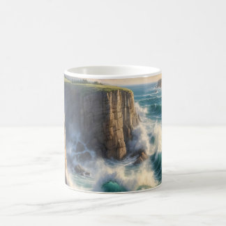 Cliffside Ocean Waves Coastal Landscape Coffee Mug