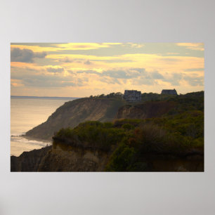 Cliffside Sunset Waterscape Photo Poster