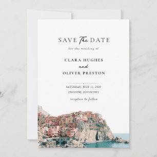 Cliffside Village Harbor Cove Cinque Terre Wedding Save The Date