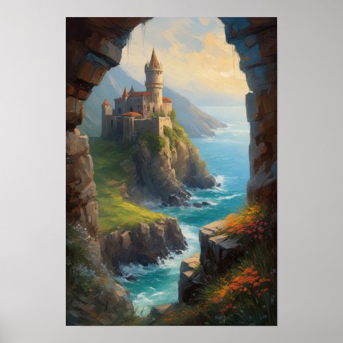 Clifftop Chronicles Echoes from a Medieval Castle Poster