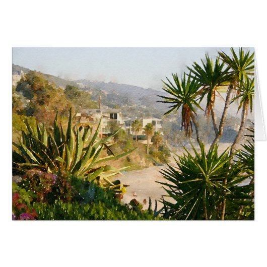Clifftop View of Laguna Beach, CA Cards (Front Horizontal)
