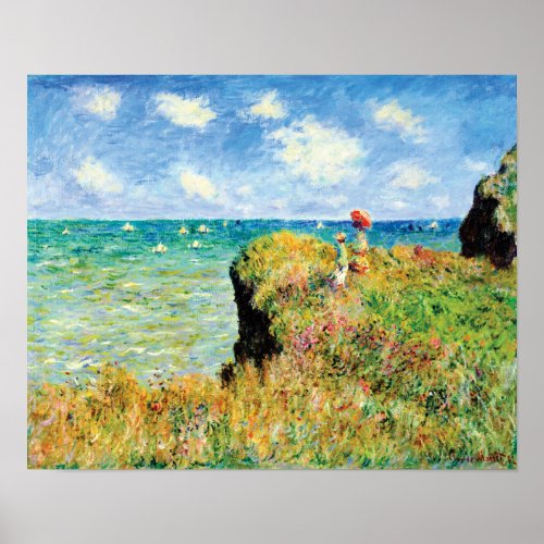 Clifftop Walk at Pourville by Claude Monet Poster