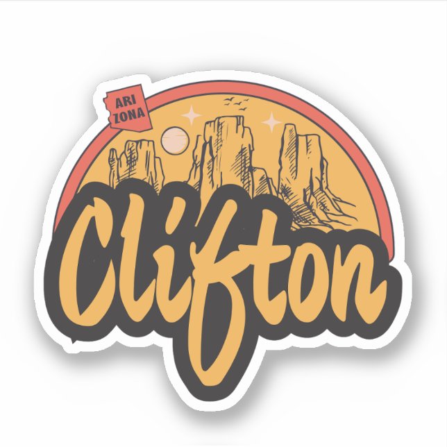Clifton, Arizona  Sticker (Front)