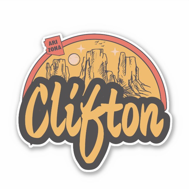 Clifton, Arizona  Sticker (Front)