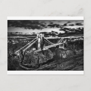 Clifton Bridge BW Postcard