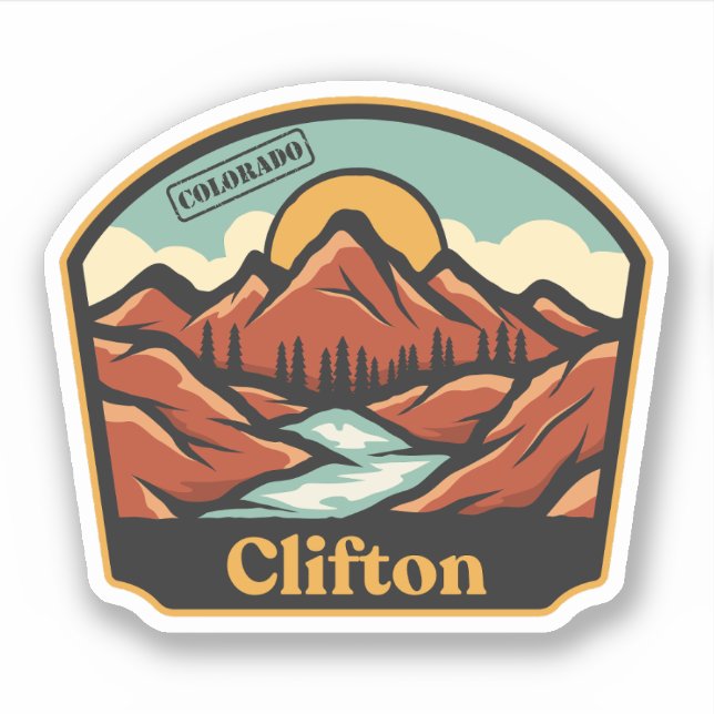 Clifton, Colorado Sticker (Front)