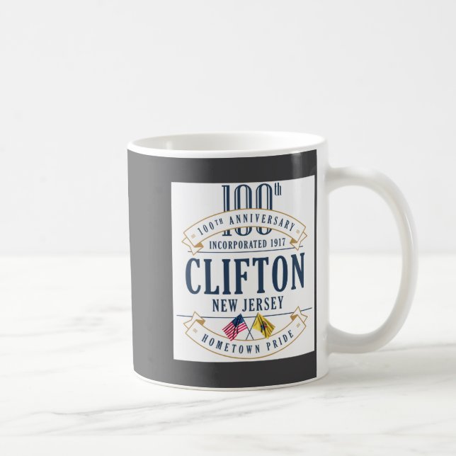 Clifton New Jersey 100th Anniv White  Coffee Mug (Right)