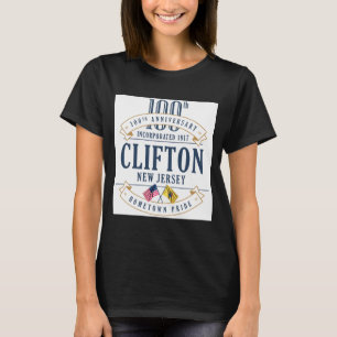 Clifton New Jersey 100th Anniv White  T-Shirt