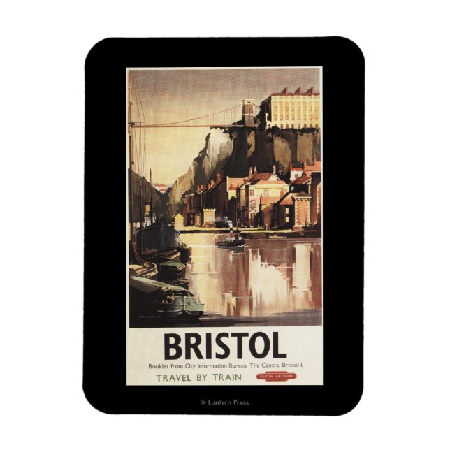 Clifton Suspension Bridge and Boats Magnet (Vertical)