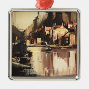 Clifton Suspension Bridge and Boats Metal Ornament