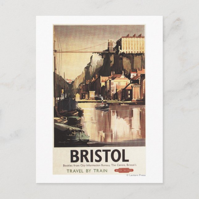 Clifton Suspension Bridge and Boats Postcard (Front)