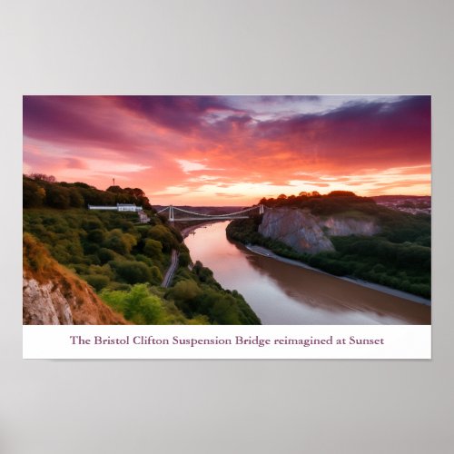 Clifton Suspension Bridge at Sunset poster