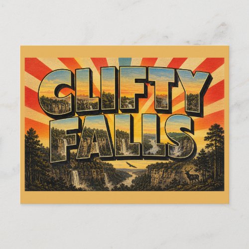 Clifty Falls Indiana Canyon Waterfalls Ohio River Postcard