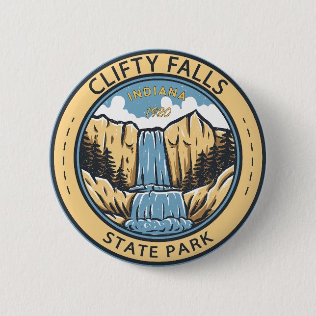 Clifty Falls State Park Indiana Badge Button (Front)