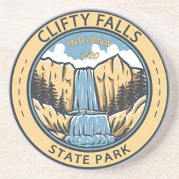 Clifty Falls State Park Indiana Badge Coaster