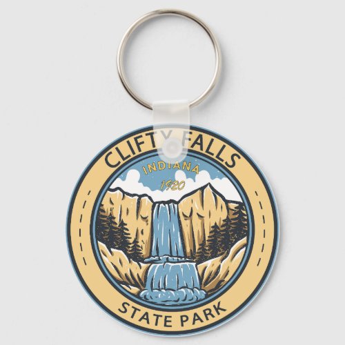 Clifty Falls State Park Indiana Badge Keychain