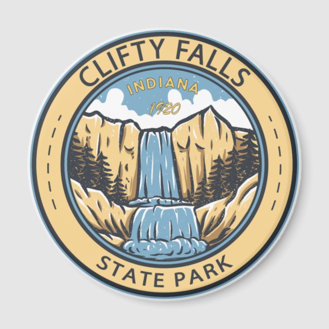 Clifty Falls State Park Indiana Badge Magnet