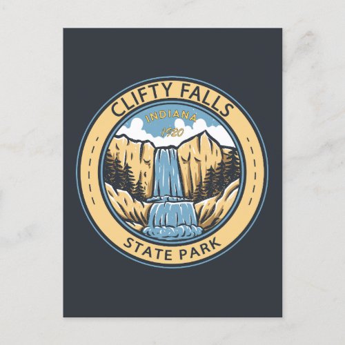 Clifty Falls State Park Indiana Badge Postcard