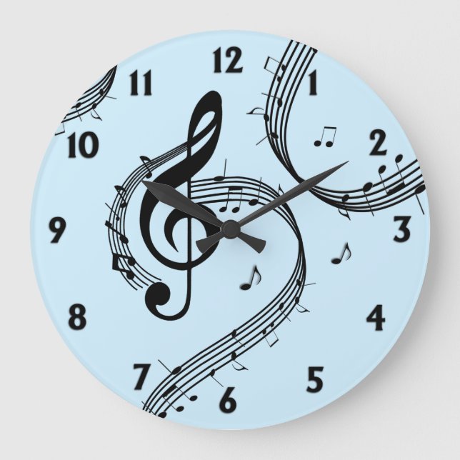 Climactic G Clef Blue Large Clock (Front)