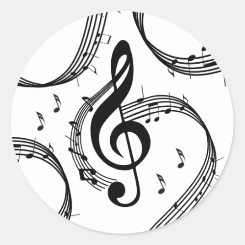 Climactic G Clef Classic Round Sticker