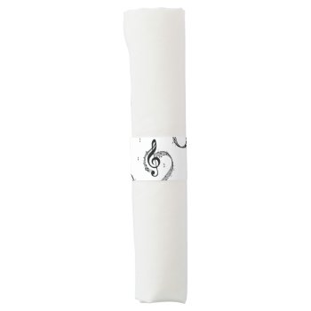 Climactic G Clef Metal Print Napkin Bands by LwoodMusic at Zazzle