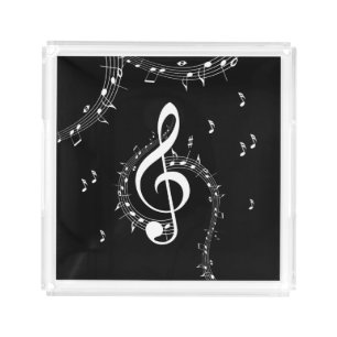 Climactic G Clef Music Black Acrylic Tray