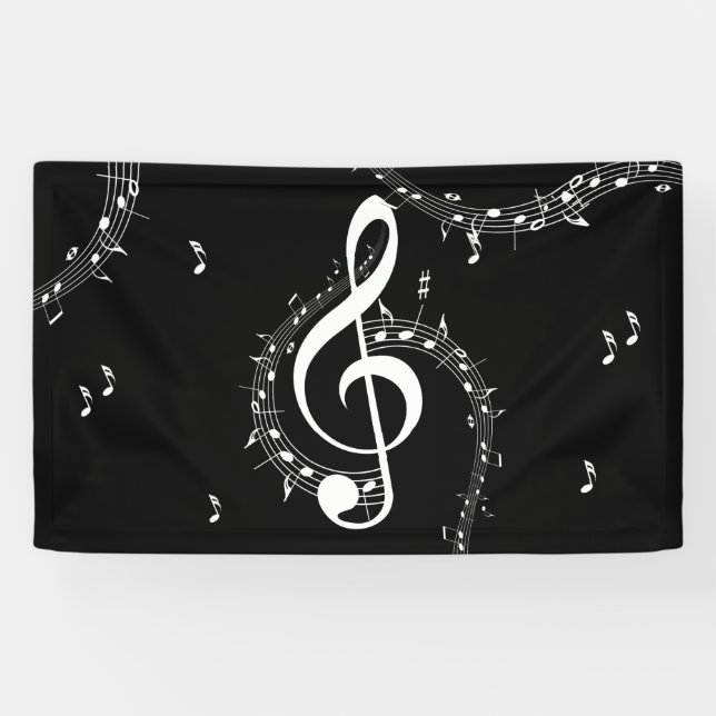 Climactic G Clef Music Black Banner (Horizontal)