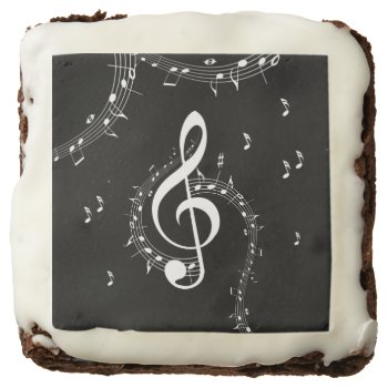 Climactic G Clef Music Black Brownie by LwoodMusic at Zazzle