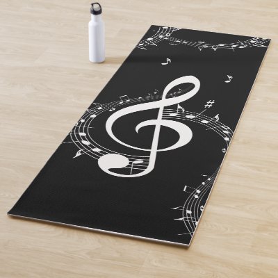 Climactic G Clef Music Black Double Sided Yoga Mat